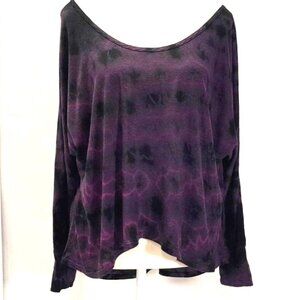 Hard Tail Oversize Tie Dye Top Womens Small Comfy Lounge Soft Goth Purple Black